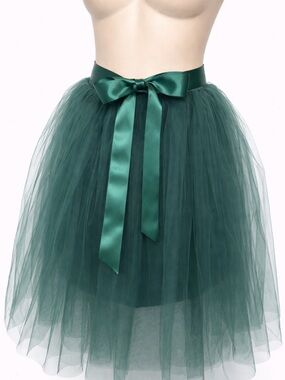 NEW Emerald Green Tulle Ballet Skirt w/ Long Ribbon Tie